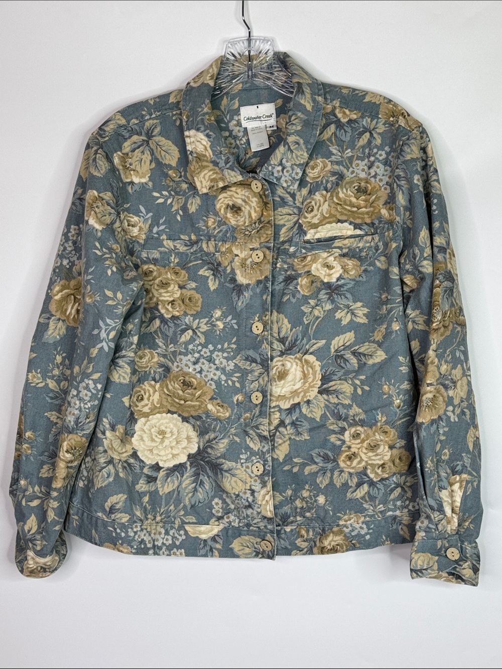 Vintage Coldwater Creek Floral Button Up Jacket Size Medium